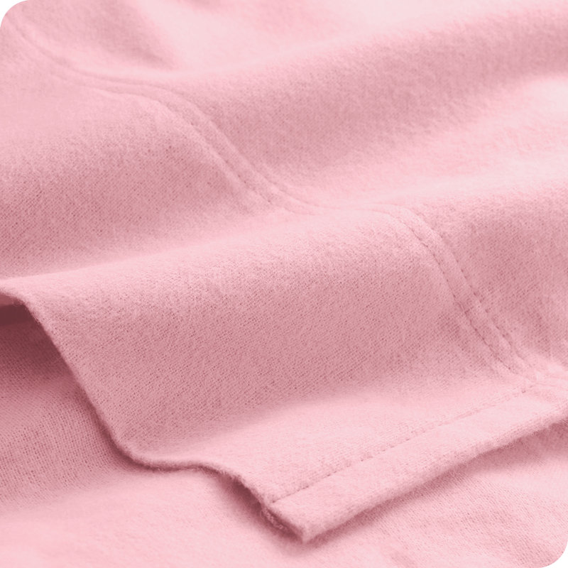 Flannel Machine Woven Sheet Set, Light Pink, Queen Sheet Set with 2 Pillowcases