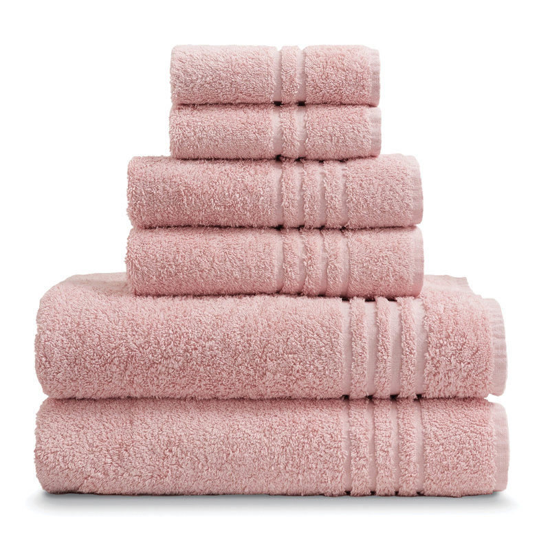 Ensemble de serviettes 6 pièces 100% coton Wardour, Rose