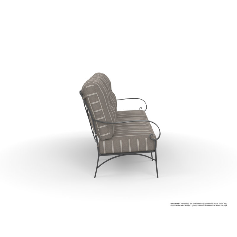 Pasadera Outdoor 3 - Seat Patio Sofa, Muscle Beach Grey, Carbon Black