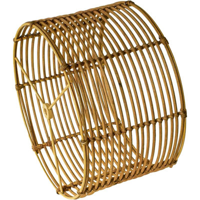 Abat-jour tambour en rotin tissé à la main, haut 11,02 po x bas 11,02 po x haut 6,5 po, abat-jour rond en osier pour lampes de table / sur pied