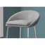 Tabouret de bar, ensemble de 2, hauteur de bar, métal chromé, tissu gris, contemporain, moderne-391185276
