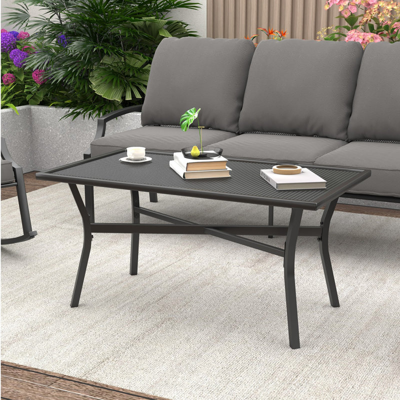 Ensemble de mobilier d'extérieur avec chaise berçante et table basse, Gris foncé