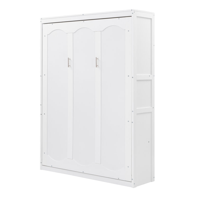Lit escamotable mural avec tablettes Murphy, Blanc