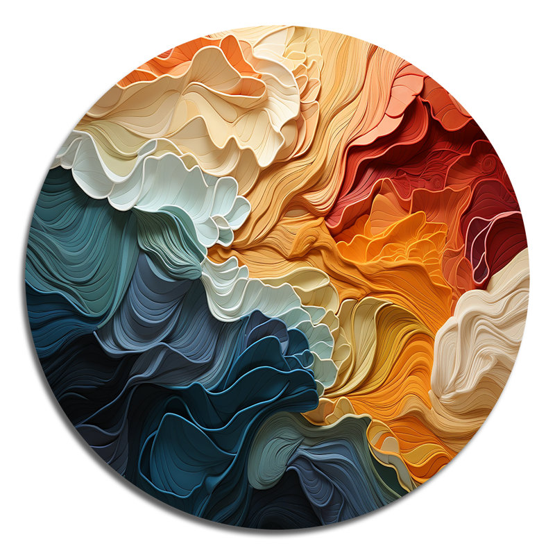 Biomorphism Organic Forms V - Art abstrait rond en métal, H 23 po x l 23 po