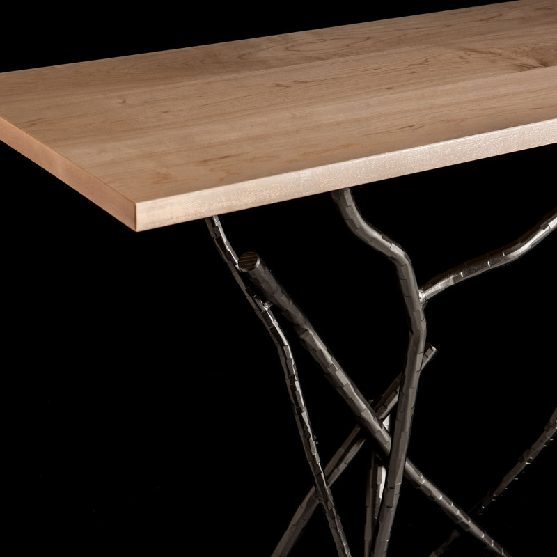 Brindille 46" Console Table, Natural, Dark Smoke