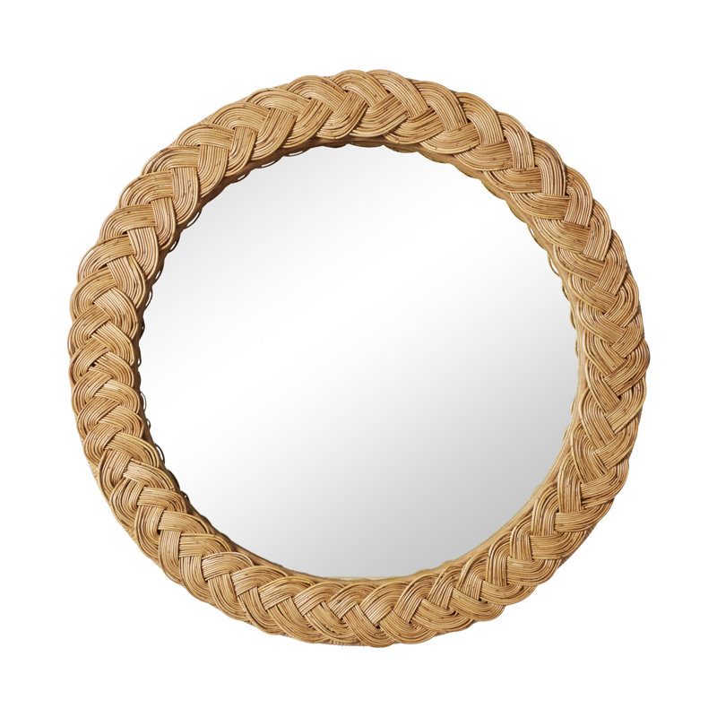 Castello Round Rattan Mirror