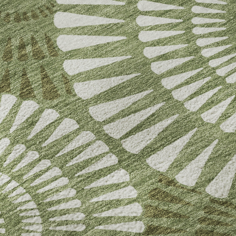 Tapis vert Prisco lavable à la machine de qualité supérieure, Rectangle 9 pi x 12 pi