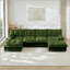 Upholstered Chenille U-Shaped Sectional with Ottoman-661809361-661809375
