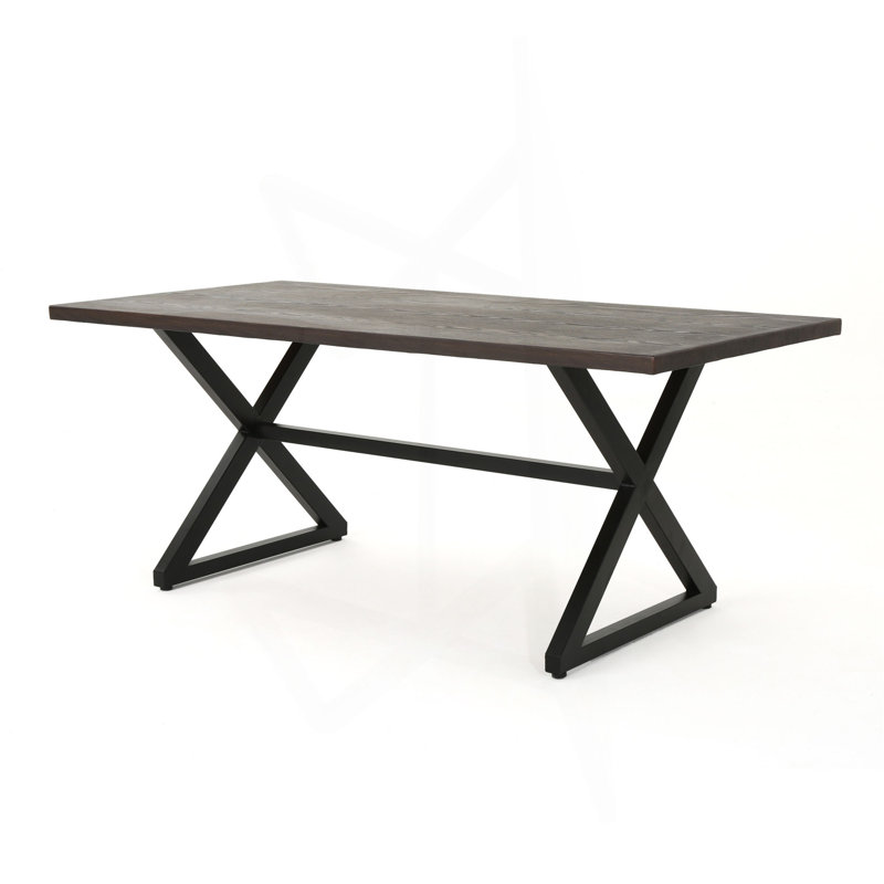 Rolando Outdoor Aluminum Dining Table With Steel Frame