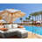 Beige Fabric & Gray All-Weather Wicker Patio Sofa & Ottoman With 2 Toss Pillows