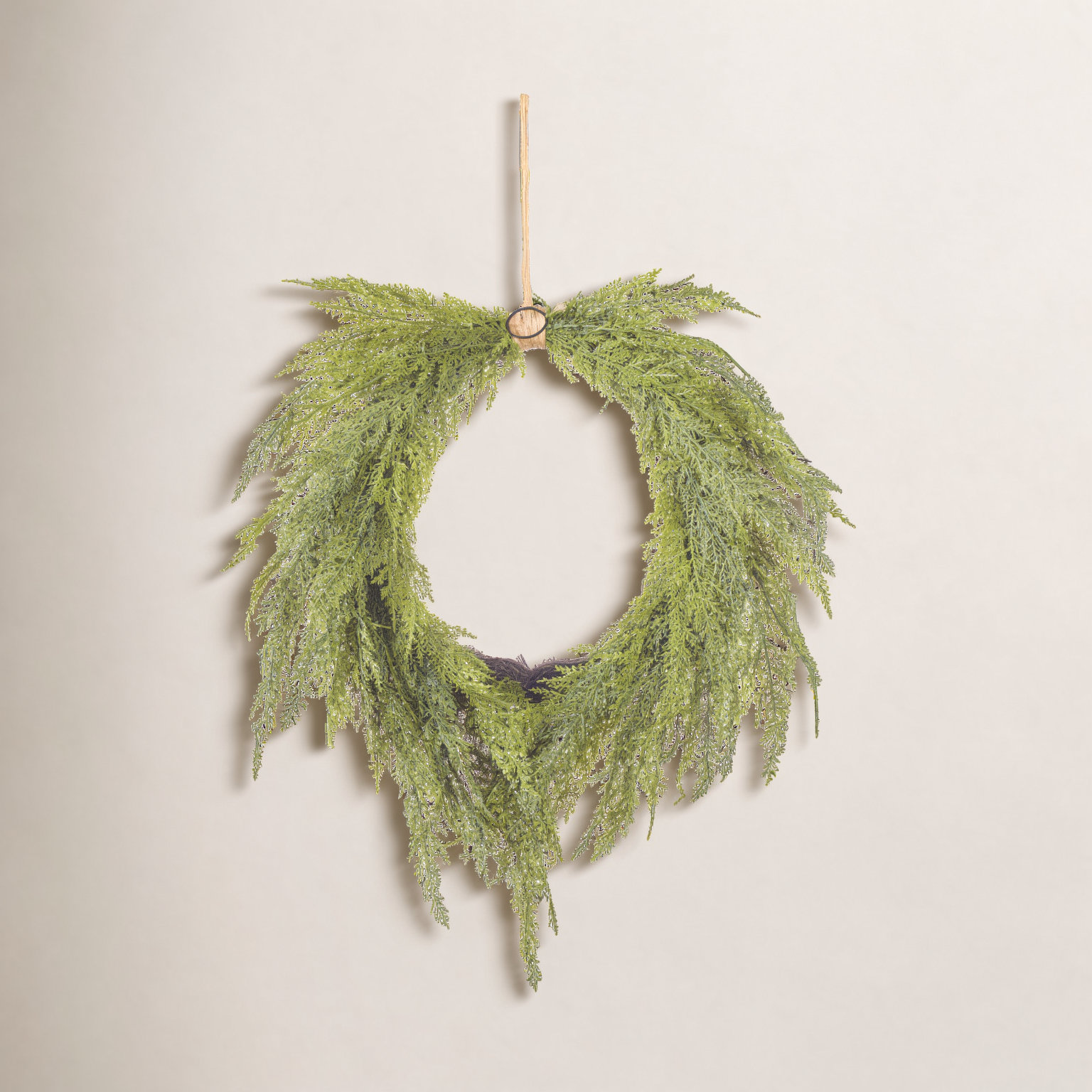 Faux Cedar Polyethylene Plastic Wreath, 24"
