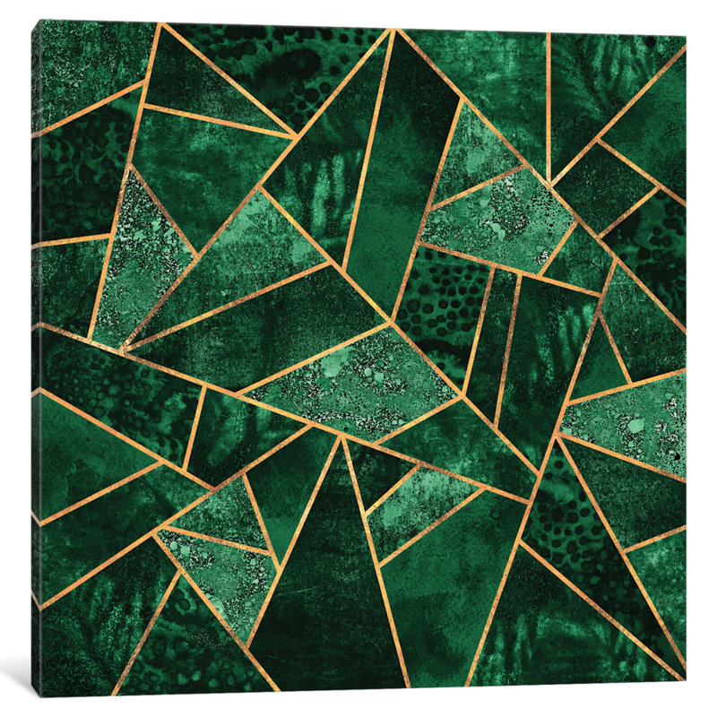 Deep Emerald - Impression sur toile, H 37 po x l 37 po x P 1,5 po, Toile tendue, Pas de tapis