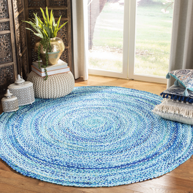 Tapis en coton tissé à la main Newberg, Rond 5 pi