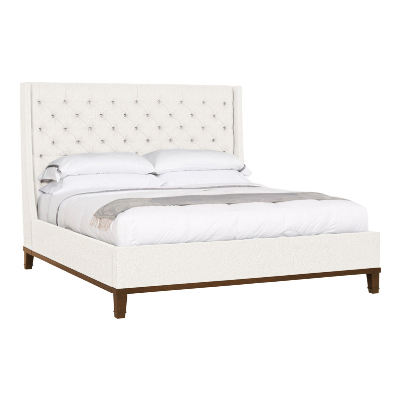 Michael Weiss Upholstered Wingback Bed, Casa Blanca, Kennelly Snow
