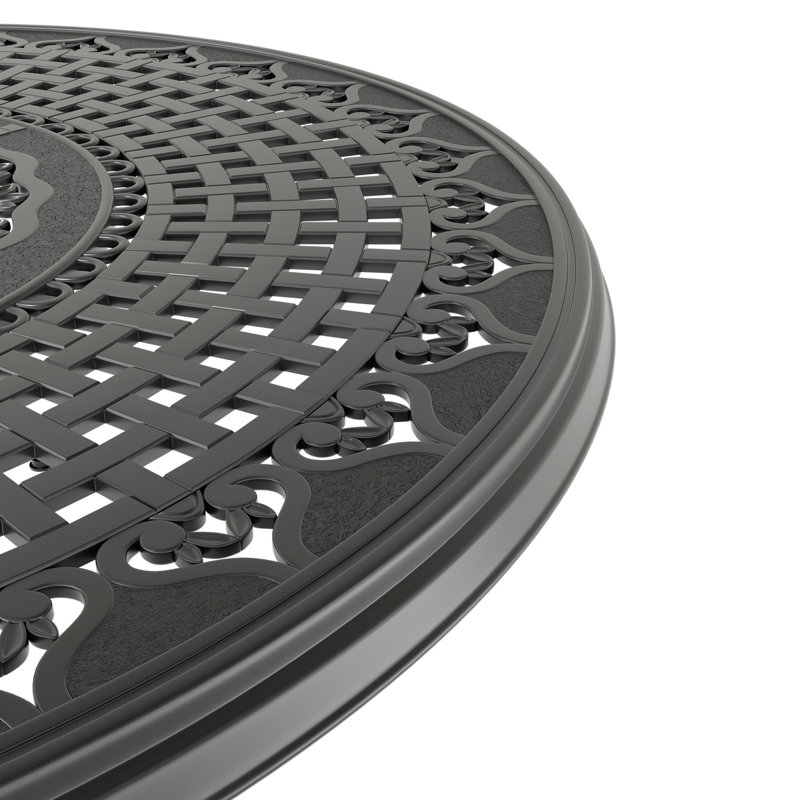 Black Cast Aluminum Patio With Sunproof Cushion Fabric Stable Cushions