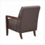 Chaise d'appoint moderne capitonnée en cuir brun foncé, sièges d'appoint en bois au fini noyer pour la chambre à coucher du salon, 1 pièce pour adultes-1440405430