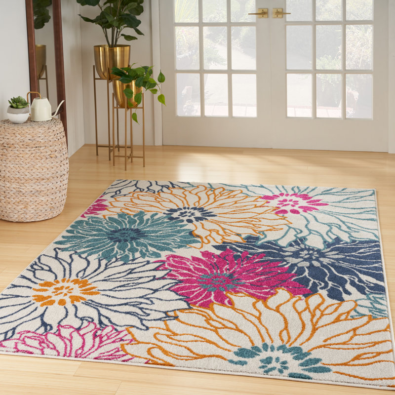 Floral Indoor Rug, Rectangle 8' x 10'