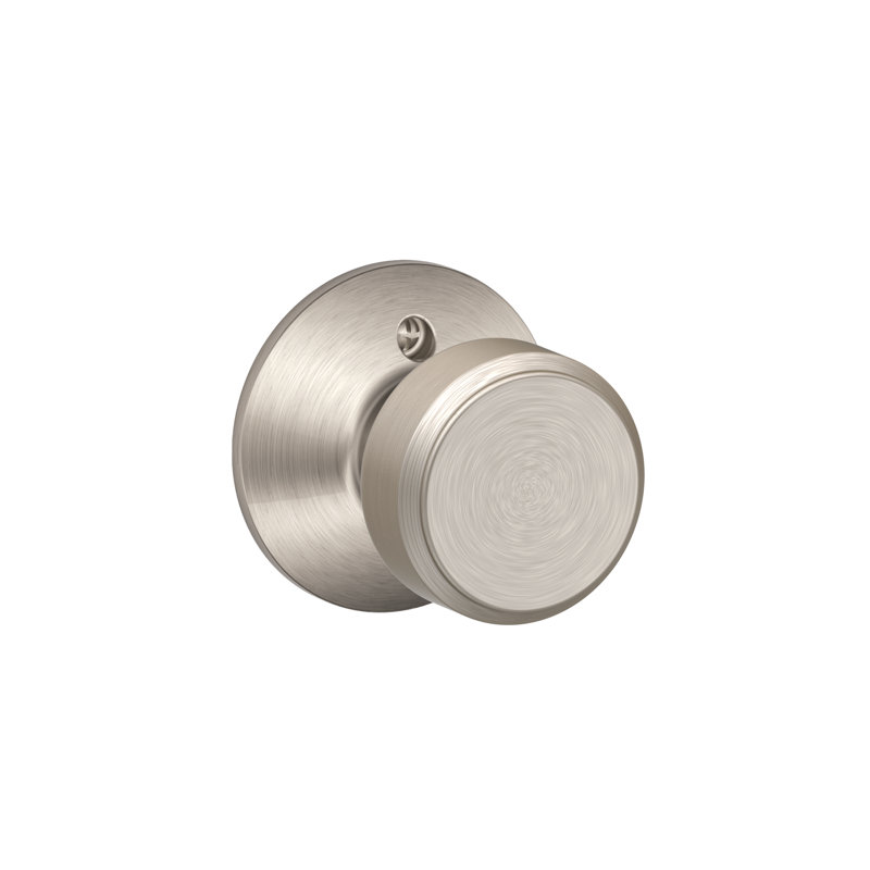Bowery Single Dummy Knob with Plymouth Trim, Satin Nickel