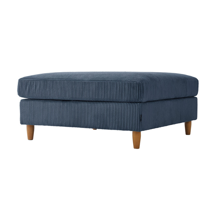 39.8cm Wide Square Solid Colour Standard Ottoman, Navy