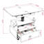 Table de bout roulante à hauteur ajustable laquée ultrabrillante avec station de charge et roues universelles avec freins, table à plateau relevable multifonctionnelle avec tiroirs de rangement pour la chambre à coucher du salon-131261870