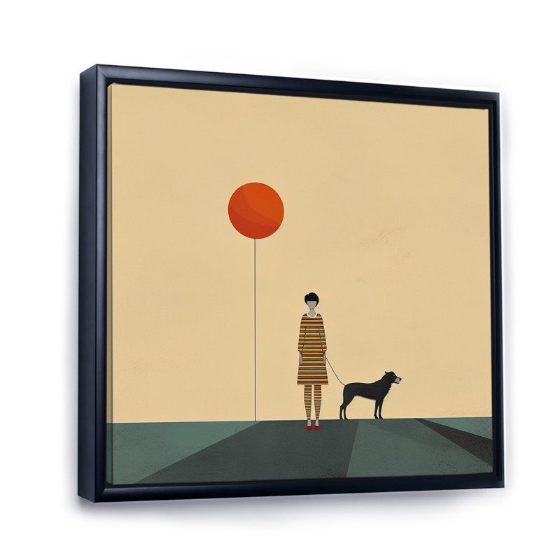 Minimalisme solidaire paysage V - impression, H 16 po x l 16 po x P 1 po, Cadre flottant noir