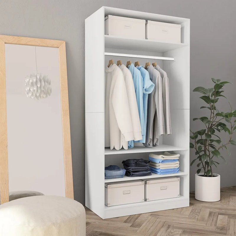 Abbeydale Wardrobe, White, 200cm H x 100cm W x 50cm D