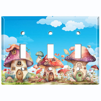Plaque murale mignonne à 3 interrupteurs à bascule Blue Sky