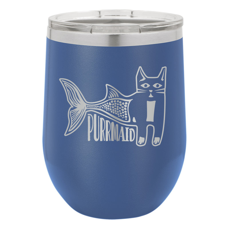 Purrmaid bleu isolé sans pied et couvercle