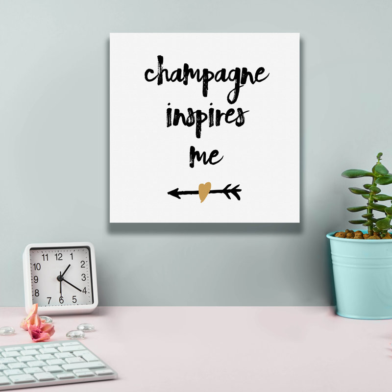  «Champagne» par Erin Clark, art mural sur toile, 18 po x 18 po, H 12 po x l 12 po x P 0,75 po