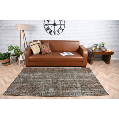 Tapis turc rétro Oushak rétro pour un décor de chambre à coucher et un cadeau unique pour elle