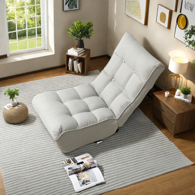 Adjustable Metal Sofa Chair, Modern Gray Recliner For Home Spaces