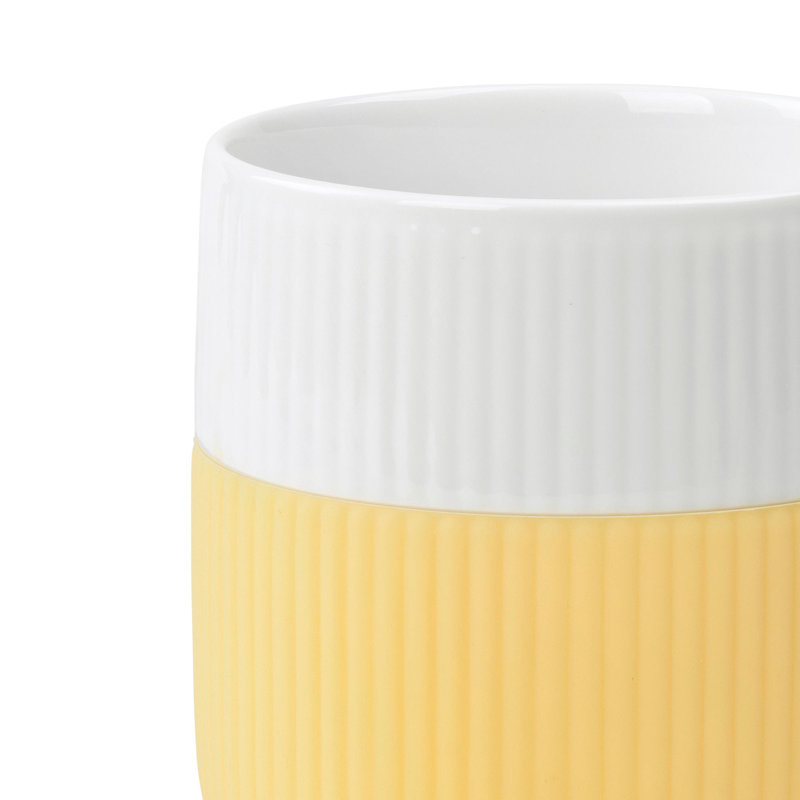 Contrast Porcelain Coffee Mug, Sunbeam/White