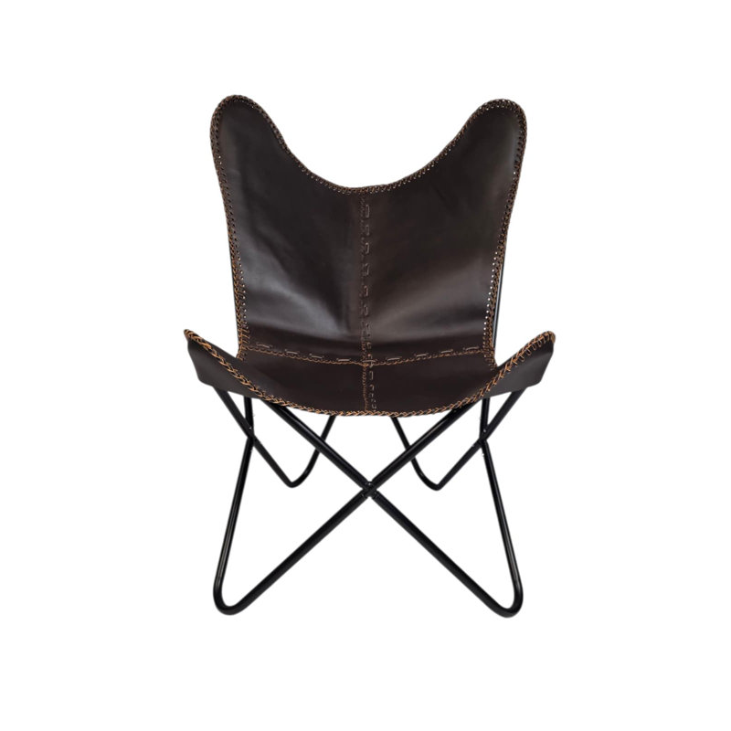 Dark Brown Butterfly Leather Chair