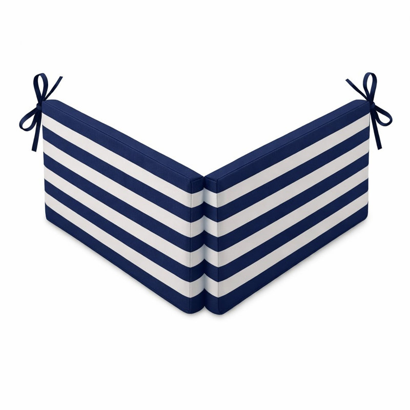 Garden Bench Pad Seat Cushion, Blue Striped