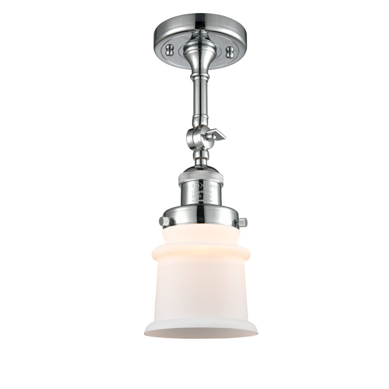 Plafonnier semi-encastré 1 lumière 6 po Alexandira, Chrome poli, Ampoule DEL 6 watts Vinage, Blanc mat