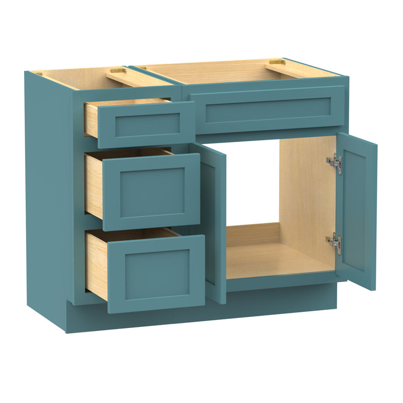 Base de meuble-lavabo simple 39 po seulement, Bleu sarcelle