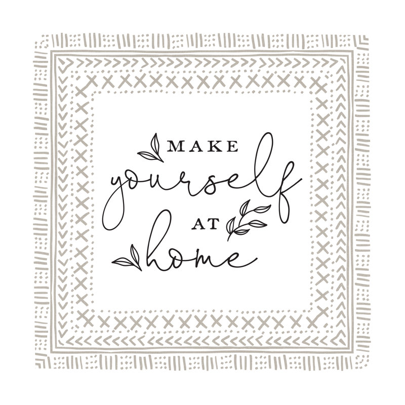 Make Yourself At Home Tribal Border - Wrapped Canvas Print, 30cm H x 30cm W x 3.8cm D