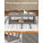 Outdoor Aluminum Coffee Table with Open Frame Design, Patio Center Table for Backyard, Deck and Garden, Limed Oak