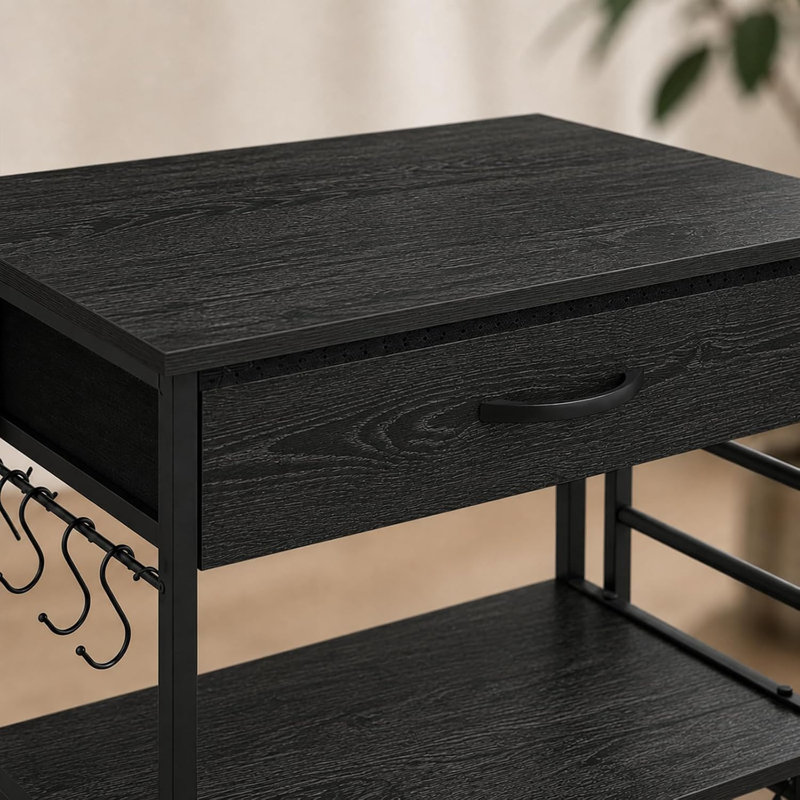 60 cm W Iron Storage Rack, Black