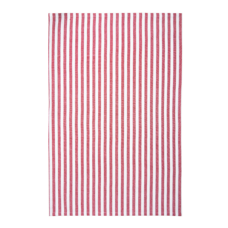 Torchon 100% coton tissé à la main Candy Cane