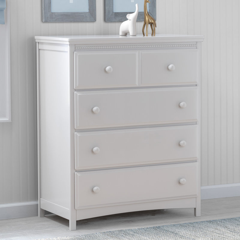 Commode 4 tiroirs Emerson, Blanc Bianca