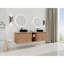 Meuble-lavabo mural 72 po avec lavabo d'art en céramique et 1 tablette de rangement, 4 portes à fermeture douce, emballage KD, contreplaqué