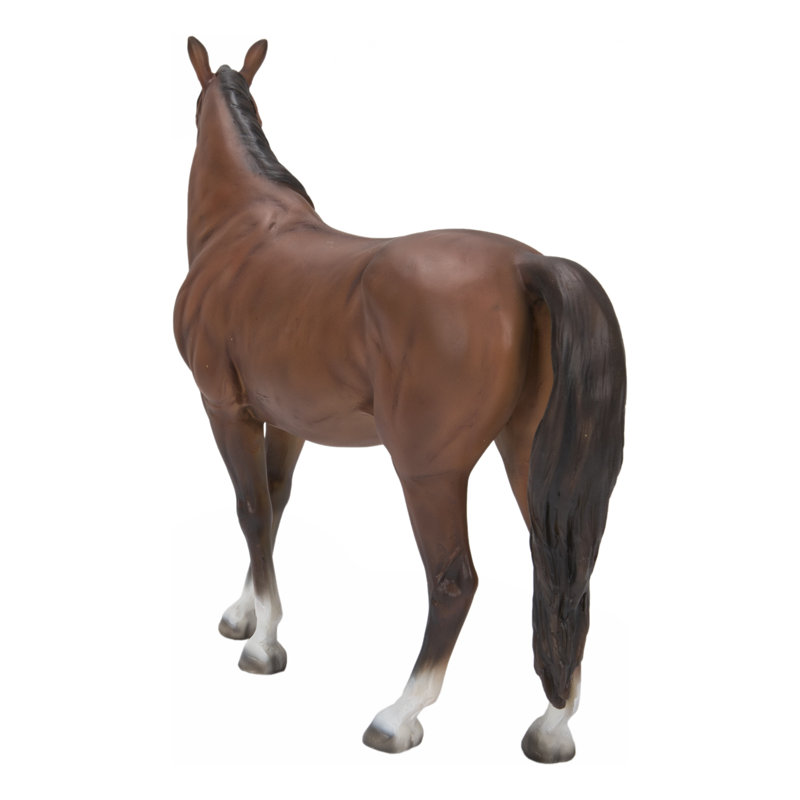 Brown Polyresin Standing Horse Statue for Indoor and Outdoor Decor