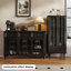 Buffet rétro en bois massif noir-45168017-45168021