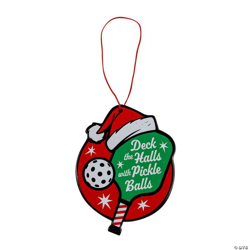 Ornements de Noël 3 pièces de 3 3/4 pouces en résine Pickleball & Paddle Deck - 12 pièces