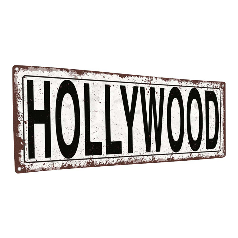 "Panneau de métal Hollywood patiné"