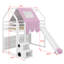 Lit mezzanine simple en bois avec tente-1054561666