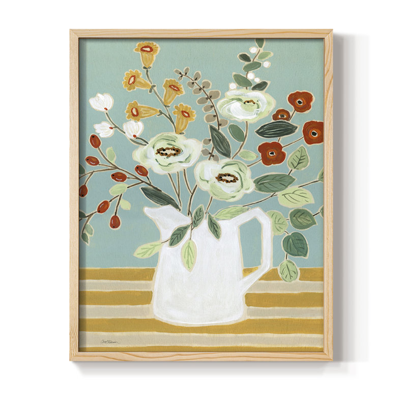 «Joyful Blossoms II», reproduction encadrée - bois massif, Naturel, H 11 po x l 9 po