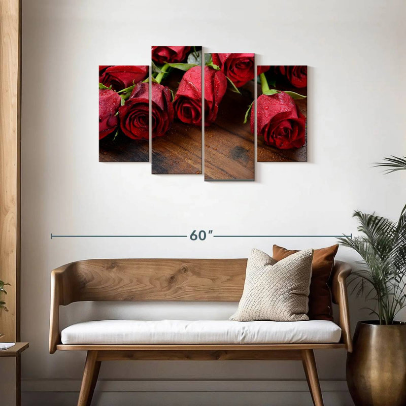 Harnek fraîchement cueillies roses rouges, H 27 po x l 43 po