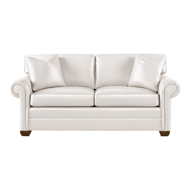 Canapé 77 po Main, La Havane, Cuir véritable Regent Chalk